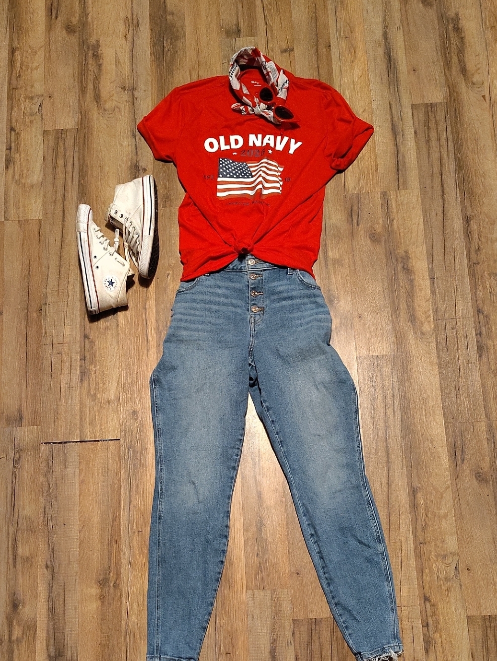 Old Navy Red Flag Tee